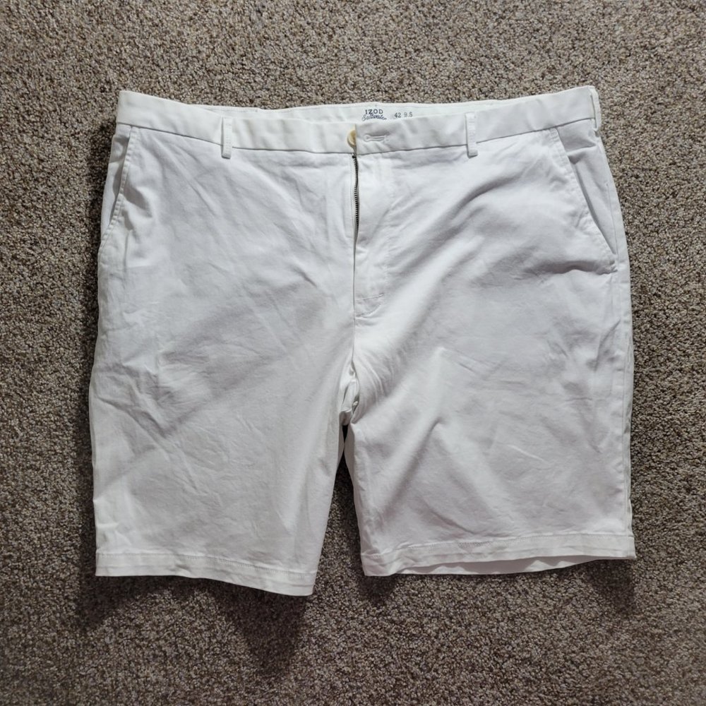 IZOD Men's Saltwater Stretch Chino Shorts - Bright White 42 x 9.5